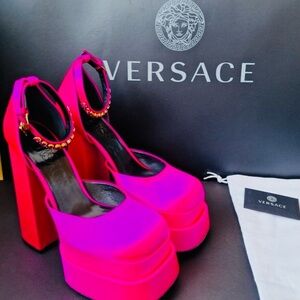 Versace Pink Platform Heels Authentic and New